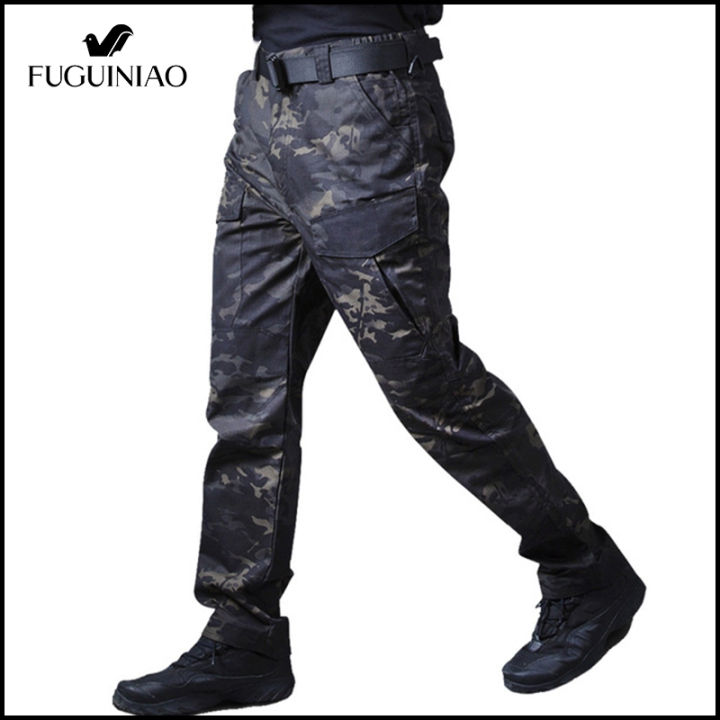 fuguiniao-กางเกงสินค้าทางทหารทหารสำหรับผู้ชาย-กางเกงยุทธวิธีทหารนุ่มกางเกงขายาวลำลองกระเป๋าหลากหลายลายพรางทหาร