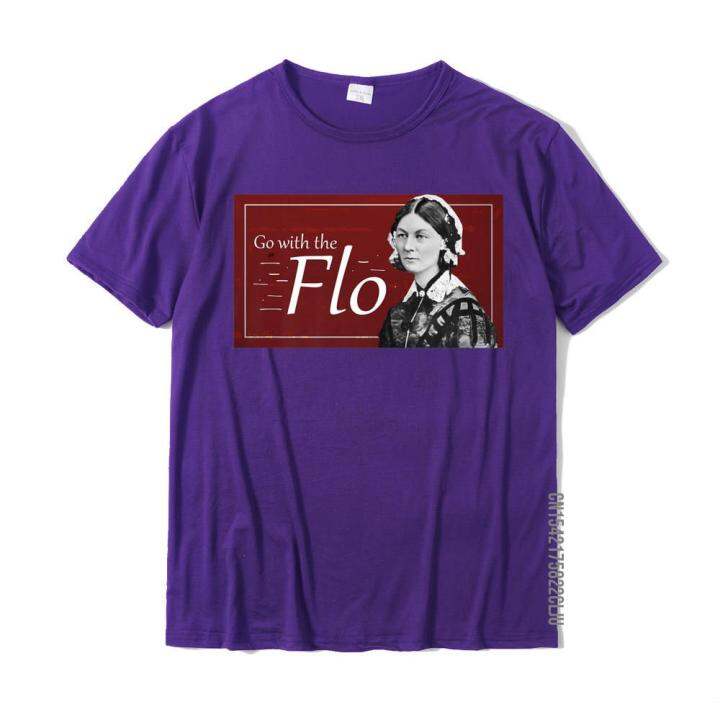 go-with-the-flo-humorous-florence-nightingale-shirt-wholesale-casual-t-shirts-cotton-man-tops-t-shirt-casual