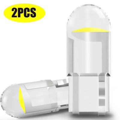 2PCS T10 Glass LED Auto Car Bulbs W5W 168 192 COB Turn Signal License Plate Light Parking Card Lamp 12V DC No Errors
