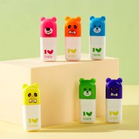 Wholesale 6 Colors Animal Shape Marking Pen Cute Bear Highlighter Set Mini Market Pen Color Marker Set Painting Supplies