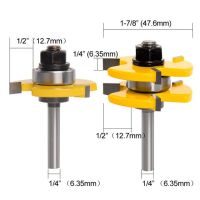 2 Pc 8Mm 1/2or ก้าน1/4คุณภาพสูงประกอบลิ้นจังหวะชุดดอกเร้าเตอร์ประกอบ3/4 "เครื่องมือตัดไม้สต็อก