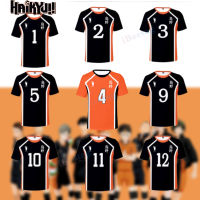 Haikyuu เสื้อเจอร์ซีย์เครื่องแต่งกายอะนิเมะคอสเพลย์ผู้ชาย,เสื้อยืดกีฬาวอลเลย์บอลโรงเรียนสูง Karasuno Hinata Haiyu เสื้อยืดวอลเลย์บอลเครื่องแต่งกายวันฮาโลวีน