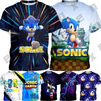 3-13 Years Sonic Print Kids T-Shirt Short Sleeve Boy Shirt Birthday Gift Party Tshirt Game Fashion Top