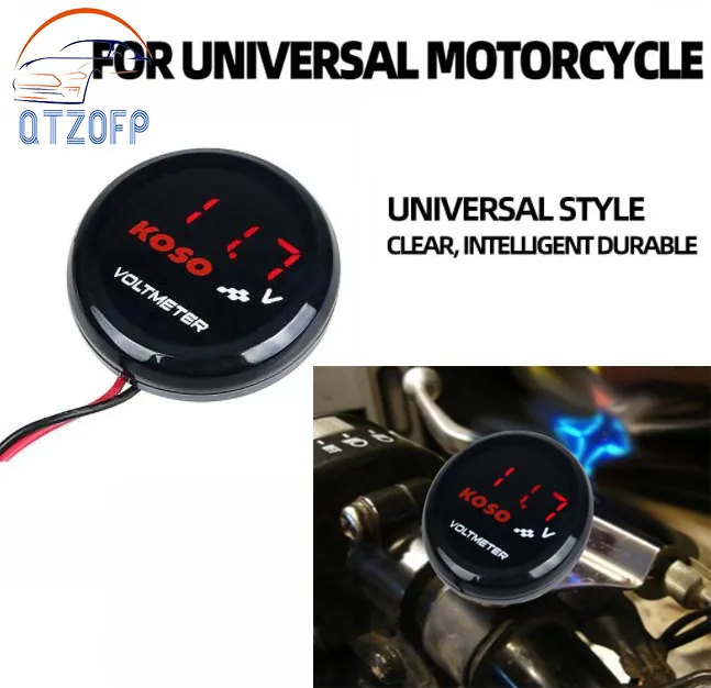 DC 12V KOSO Voltmeter Waterproof Mini Round Square Voltage Meter