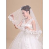 Lace Wedding Veil Short One Layer Bride Bridal Veils WHITE Women Special Occasion Accessories Hair Accessories