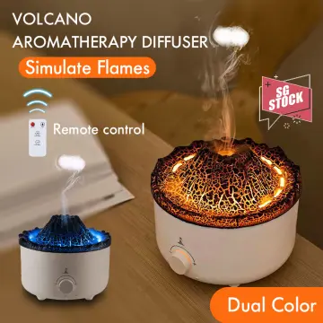 560ml Volcano Flame Remote Control Aromatherapy Air Humidifier Essential  Oil Diffuser