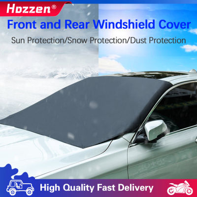 Hozzen ผ้าคลุมกระจกหน้าหลังรถยนต์,อุปกรณ์ป้องกันระบบแม่เหล็กพร้อมถุงเก็บป้องกันหิมะหิมะกันน้ำ