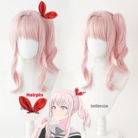 Peluca De Cosplay Akiyama Mizuki Rosa 40Cm Proyecto SEKAI Escenario Colorido! Pelucas De Pelo Sintético Rizadas Resistentes Al Calor + Gorro Para Peluca