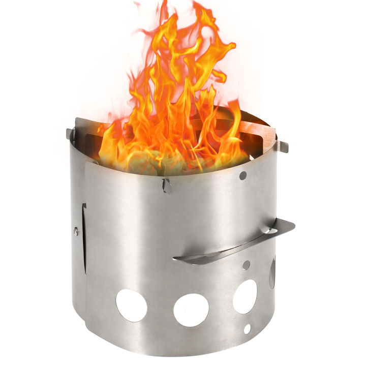 lixada-titanium-wood-stove-camping-stove-windscreen-wood-burning-stove-lightweight-portable-outdoor-cooking-wood-burning-stove