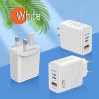 สหรัฐฯยุโรปสหราชอาณาจักรปลั๊ก Type-C แบบหลายชาร์จพอร์ต65W หัว Usb ที่ทนไฟทนไฟชาร์จโทรศัพท์ Pc