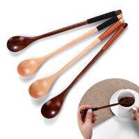 ۞✤ 1PC Wooden Long-handled Spoons Handmade Rice Soup Tea Scoops Desserts Condiment Spoon Traditional Home Kitchen Dining Tableware