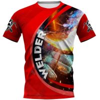 xzx180305   Welder 3D Printed t shirts women for men Summer Casual Tees Short Sleeve T-shirts Short Sleeve Drop Shipping