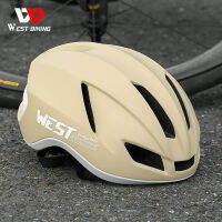 WEST ขี่จักรยานน้ำหนักเบา Aero หมวกกันน็อคหญิงหมวกนิรภัยที่มีไฟแฟลช LED ผู้ชาย MTB จักรยานถนนสกูตเตอร์ไฟฟ้าหมวกกันน็อค