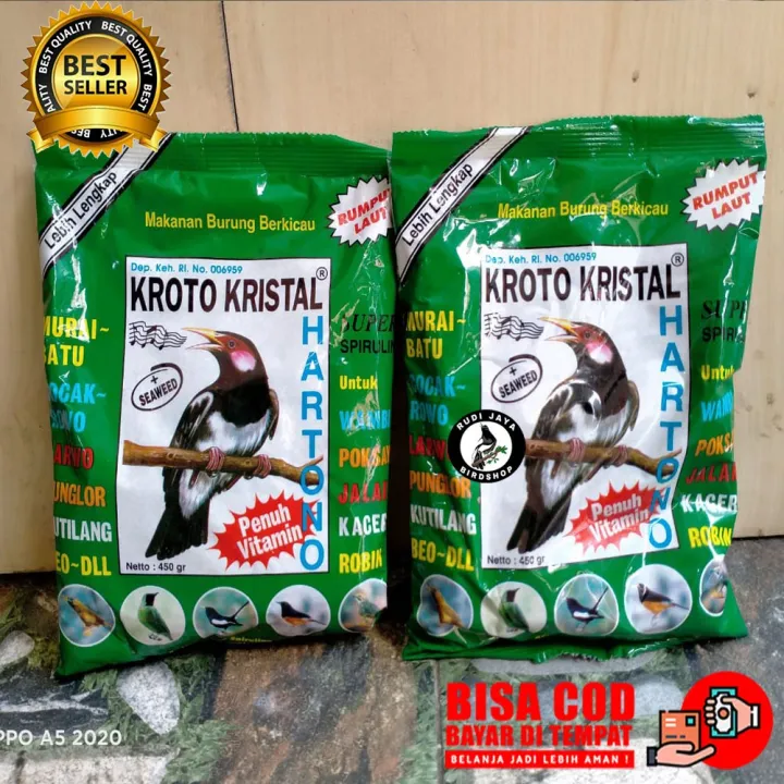 KROTO KRISTAL HARTONO RUMPUT LAUT VOER PAKAN MAKANAN BURUNG JALAK MURAI KACER CUCAK DL PENUH VITAMIN | Lazada Indonesia
