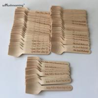 200pcs Engraved Wooden Mini Spoons Biodegradable Tea Spoons Dessert Ice Cream Sugar Spoons Tea Party Decoration