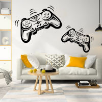 2 Pcs Game Controller PS Gamepad สติ๊กเกอร์ติดผนังจอยสติ๊ก Gaming Zone Xbox Wall Decal ห้องเด็กเล่นไวนิล Home Decor-yrumrudang