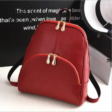 Soft Leather Stitching Women's Backpacks Anti-theft Back Zipper Ladies  School Bags Travel New Casual Single Shoulder Backpack