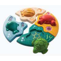 PlanToys Marine Puzzle ของเล่นไม้เกมจับคู่สัตว์ทะเล ของเล่นเด็ก 12 เดือน