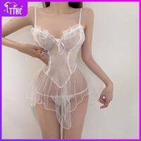 TTBE เซ็กซี่ฤดูร้อนภาษาฝรั่งเศสคำ Pure Desire Wind ตาข่าย Ultra-Thin See-Through Suspender Nightdress Super Temptation เซ็กซี่ Hollow ชุดนอนกระโปรง