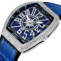 ⌚❒☃ INTIME/Pinshi Mens Watch Frank Barrel Watch Simple Watch Belt Yacht Diamond Retro Watch