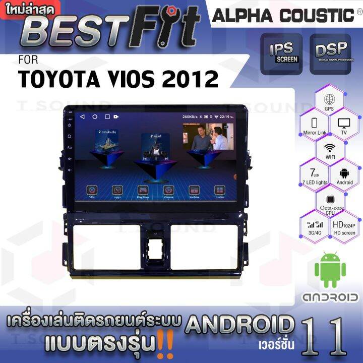 alpha-coustic-จอแอนดรอย-ตรงรุ่น-toyota-vios-ระบบแอนดรอยด์v-12-ไม่เล่นแผ่น-เครื่องเสียงติดรถยนต์