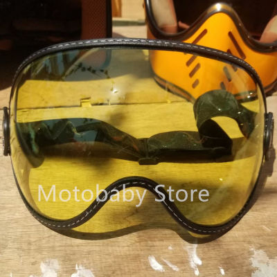 Motobaby Retro Motorcycle Visor Bubble Shield Lens Helmets Goggles Accessories Safety Protective Open Face Helmet Lens