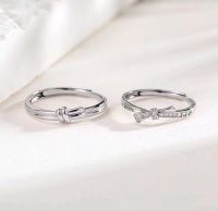 [COD] love ring and Korea simple personality cold bow men women hand wholesale