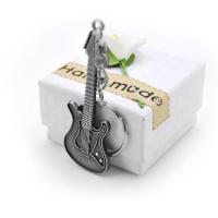 Original New Fashion Unique Guitar Keychain Purse Bag Handbag Charms Pendant For Car Keyring Women Key Chains Trinket Party Gift Key Chains