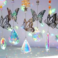 คริสตัล WIND CHIME Moon Sun Catcher เพชรปริซึมจี้ Dream Rainbow Chaser แขวน DROP Home Garden Decor Windchime-Yueyue