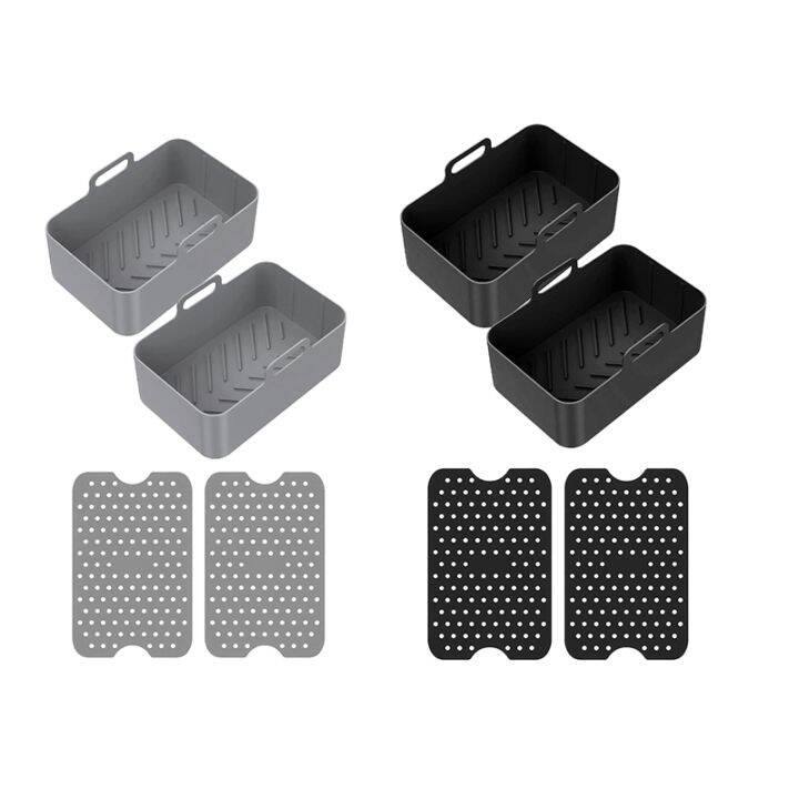 4-pcs-silicone-pot-set-for-dual-air-fryer-non-stick-air-fryer-silicone-basket-for-air-fryer