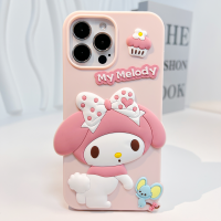 เคสสำหรับ iPhone 12 13 14 Pro Max 3D การ์ตูนน่ารักเมโลดี้ซิลิโคนนิ่มเคสสำหรับไอโฟนโทรศัพท์11