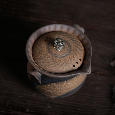 หม้อสไตล์ญี่ปุ่น Handmade Vintage หม้อชาไม้ Tureen เซรามิค Kung Fu Puer กาน้ำชาเดี่ยวอุปกรณ์ Gaiwan