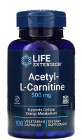 Life Extension Acetyl-L-Carnitine 500 mg / 100 Vegetarian Capsules