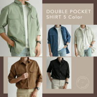 ️ทักแชทรับโค้ดลดเพิ่ม เชิ้ตผู้ชายแขนยาว Double Pocket Twill Shirt 5,6 (56-30) tef