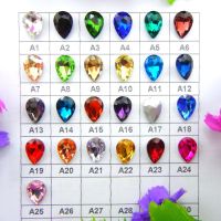 hotx【DT】 Glass 7 sizes nice colors water drop teardrop shape Glue on rhinestone beads handicraft Photo frame diy