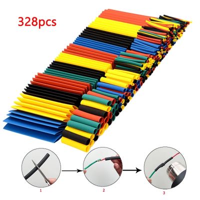 328pcs Thermoresistant Tube Heat Shrink Wrapping Kit Shrin Tubing Assorted Size Wire Cable Insulation Sleeving Cable Sleeve