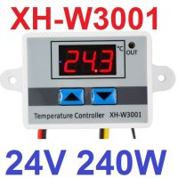 เครื่องควบคุมอุณหภูมิ 24V 10A 240W XH-W3001 Digital Thermostat Temperature Control Switch Temperature Controller Digital Display Mini Thermostat Switch with Water-resistant Sensor Probe