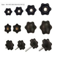 5Pcs M4 M5 M6 M8 M10 M12 Plum Bakelite Hand Tighten Nuts Screw Black Thumb Nuts Screw Clamping Knob Manual Nuts Screw