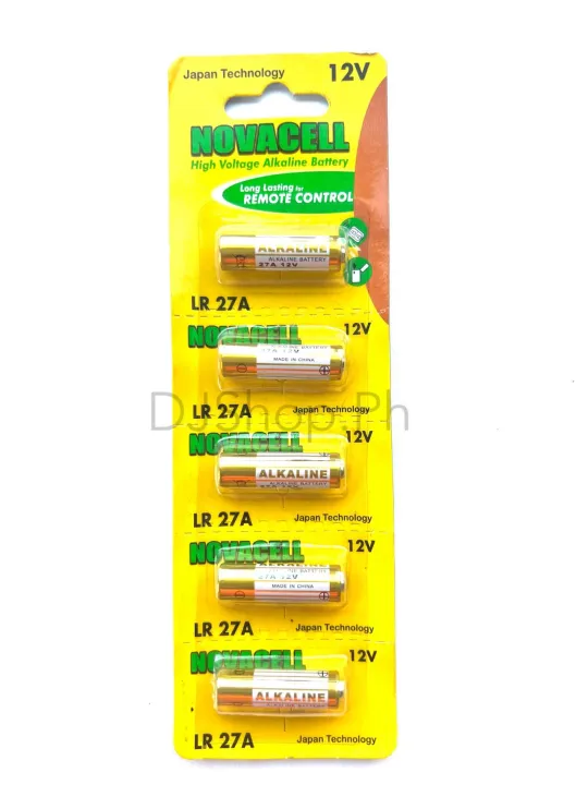 27A 12V alkaline Novacell remote control battery(5PIECES 1PACK) Lazada PH