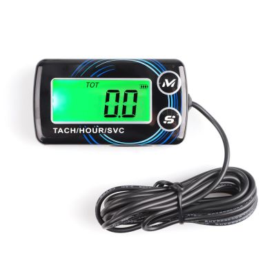 Motorcycle Tach Hour Meter SVC LCD Digital Tachometer Engine Resettable Maintenace Alert RPM Counter For Chainsaws Boats ATV Power Points  Switches Sa
