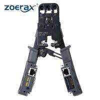 ZoeRax [ทั้งหมดในหนึ่งอุปกรณ์ทดสอบสายเคเบิล Crimper] สำหรับ RJ45 RJ12 RJ11ปลั๊กแบบโมดูลาร์ที่เชื่อมต่อเครือข่ายตัดทดสอบและเครื่องมือจีบ