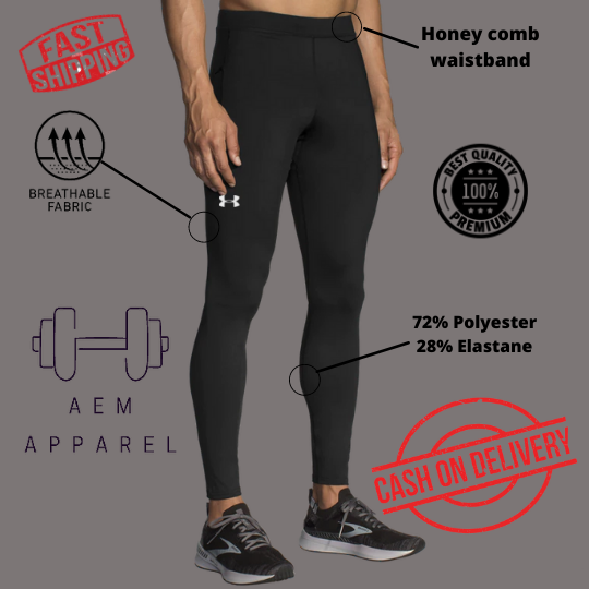 HUGE SPORTS Men's Compression Pants Thermal Athletic Leggings Base Layer Underwear Workout Running Pants Gym Tights 
