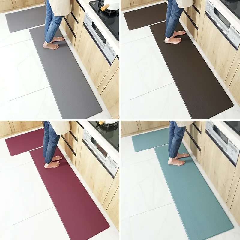 Kitchen Carpet PVC Floor Mats Oil-proof Waterproof Leather Mat Home Decor  Anti-slip Area Rug Alfombra Cocina Tapete Para Cozinha - AliExpress