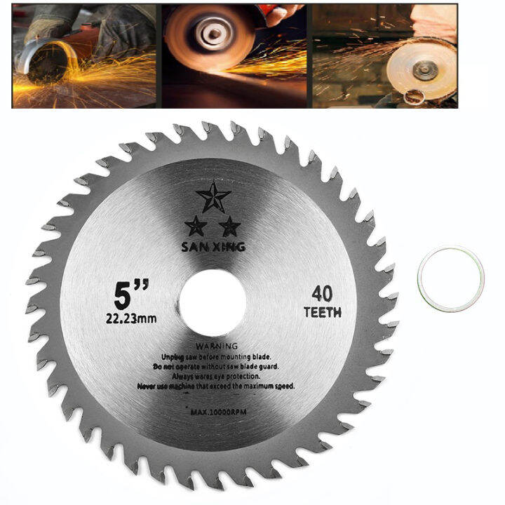 5 Inch Table Cutting Disc For Wood Carbide Tipped 1"; Bore 40 Teeth Max