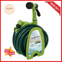 สายยางโรล ติดผนัง+ตั้งพื้น SAKURA DGS2001 1/2 นิ้วx10 ม. สีเขียวMINI HOSE REEL SAKURA DGS2001 1/2"X10M GREEN **หมดแล้วหมดเลย**