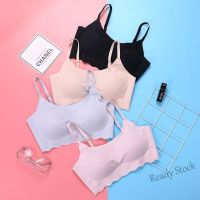 【Ready Stock】 ▼◊ C15 Ice silk underwear no trace anti-light bra wrapped chest tube top sports underwear/Ready stock