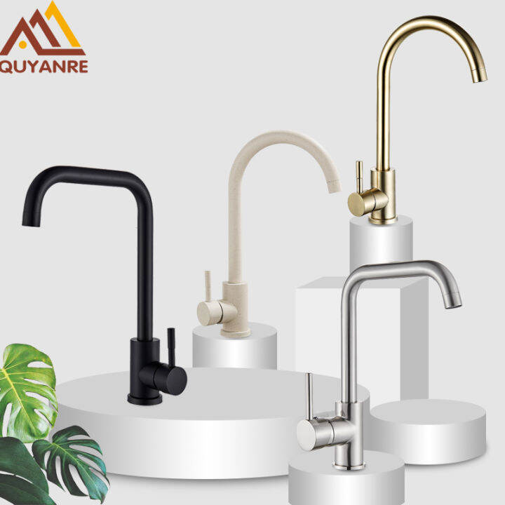 Quyanre Matte Black Kitchen Faucets Stainless Steel Kitchen Mixer