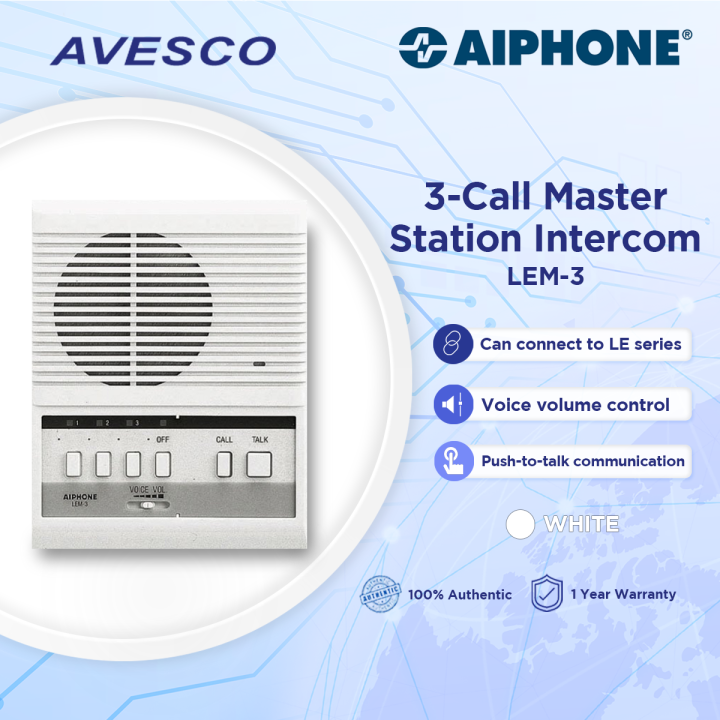3-Call Master Station Intercom LEM-3 Aiphone Avesco Lazada PH