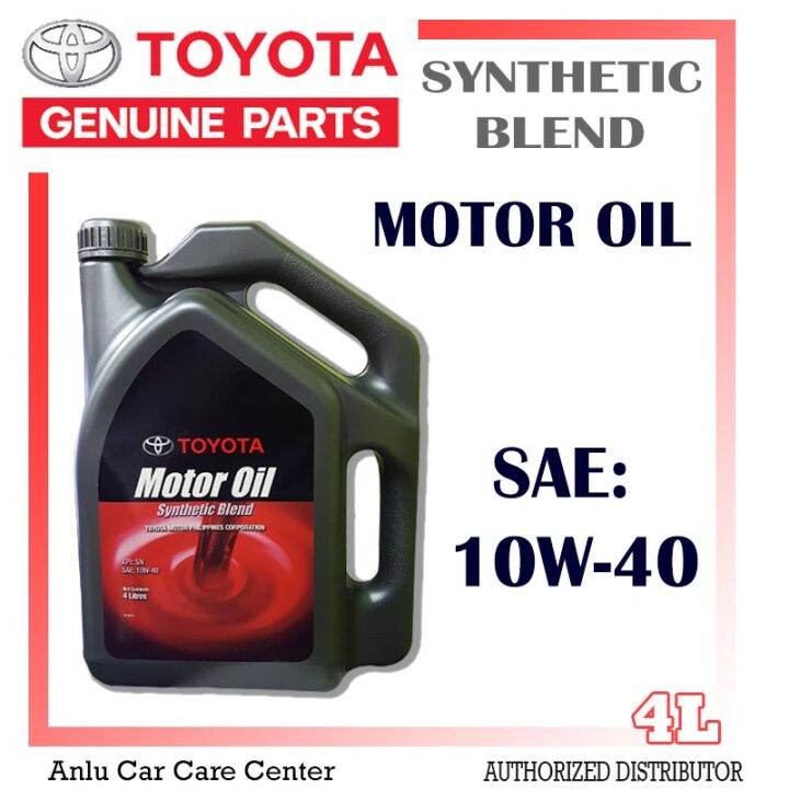 TOYOTA GENUINE MOTOR OIL 4 L SYNTHETIC BLEND (API: SN)(SAE: 10W-40 ...