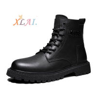 XLAI Plus Size Martin Boots MenS Tooling Leather Sports Shoes Walking Casual Boots Outdoor Shoes Jogging Trend Footwear